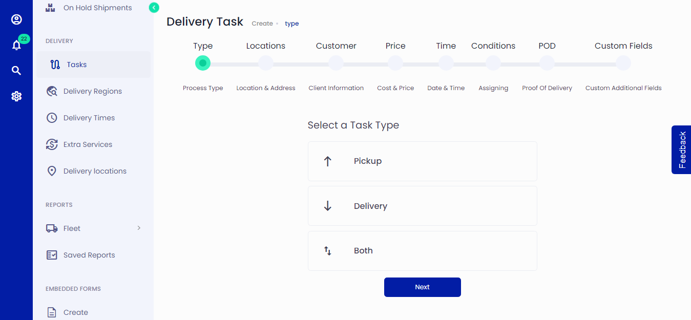 Add Delivery Tasks