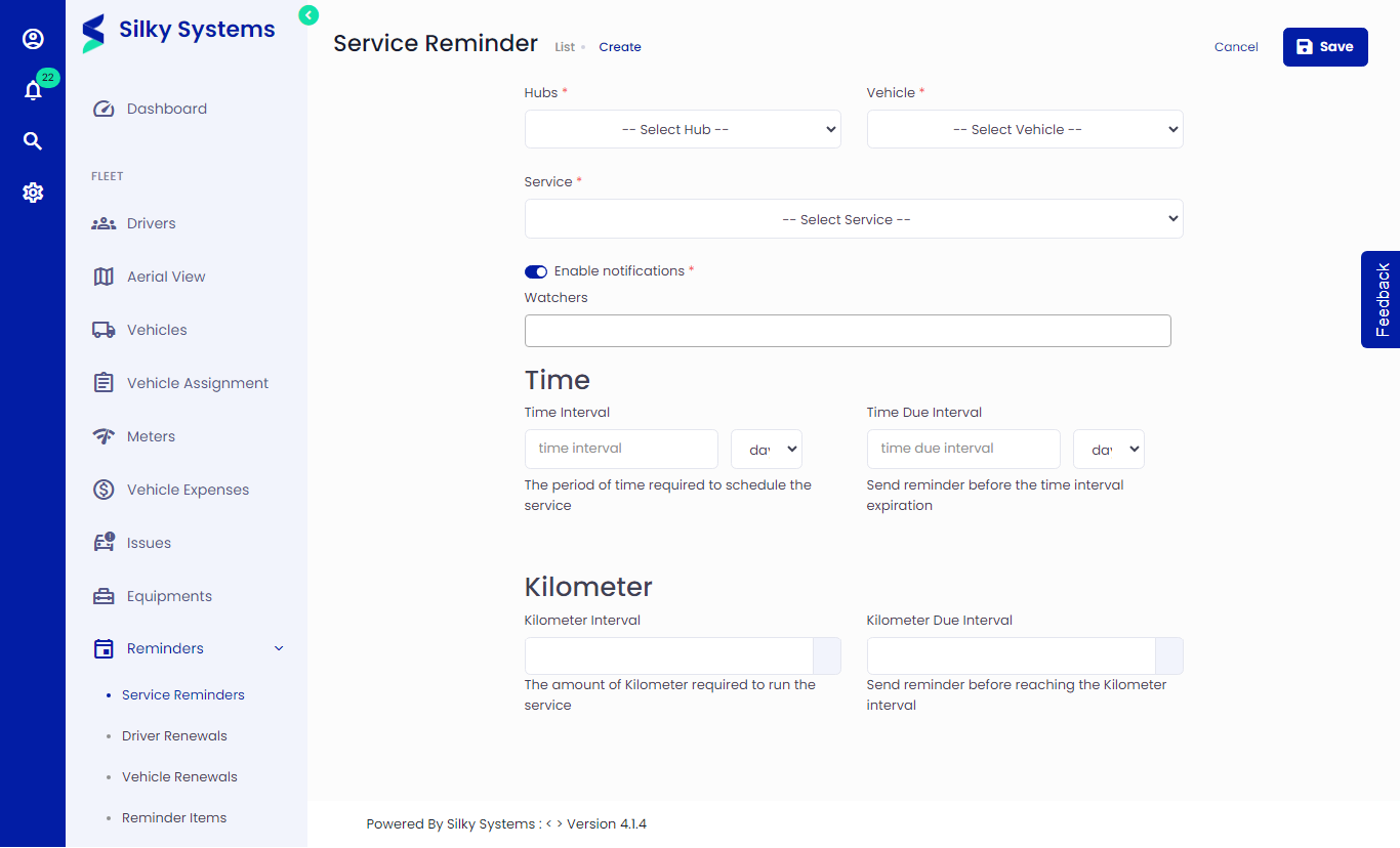 Add a Service Reminder