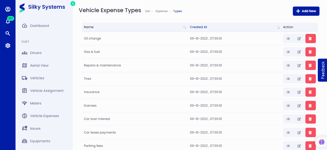 Vehicle Expense Types