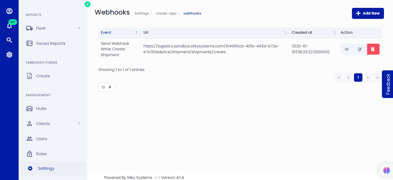 Webhook List