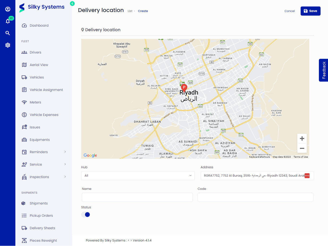 Add Delivery Locations