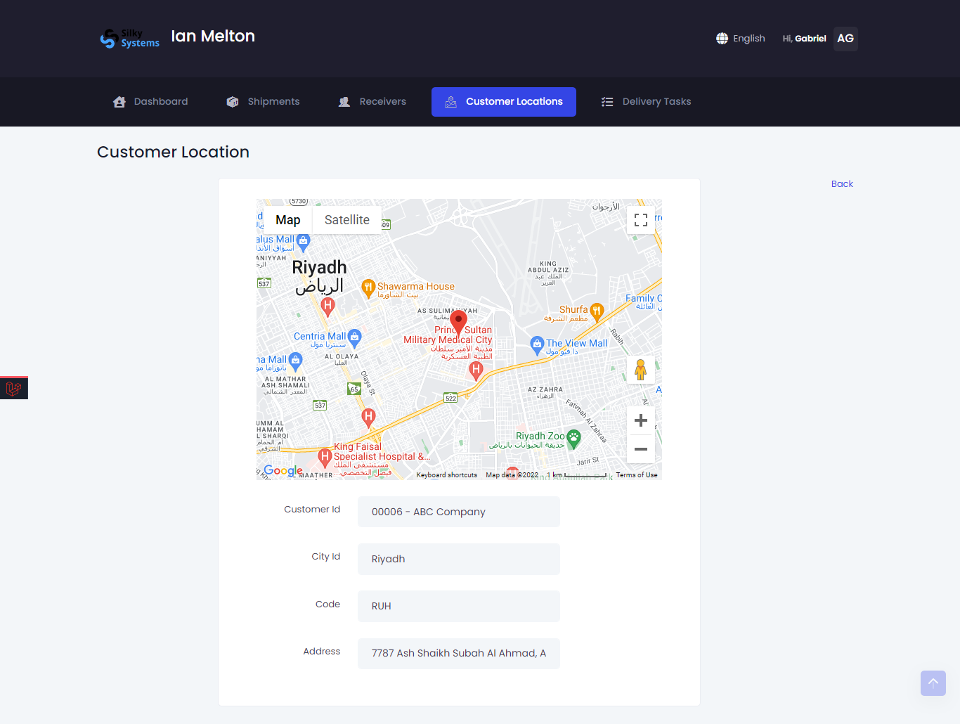 Customer Locations Details